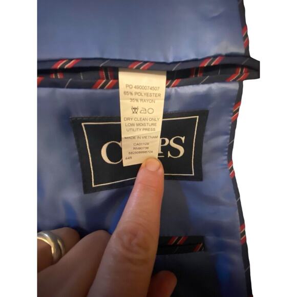 Chaps Ralph Lauren Two Button Gray Blazer Poly Blend Sport Coat Jacket Size 44R - Picture 6 of 16